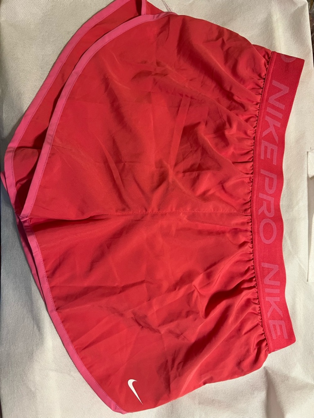 Nike Pro Women's Pink Training Shorts with Light Pink Trim